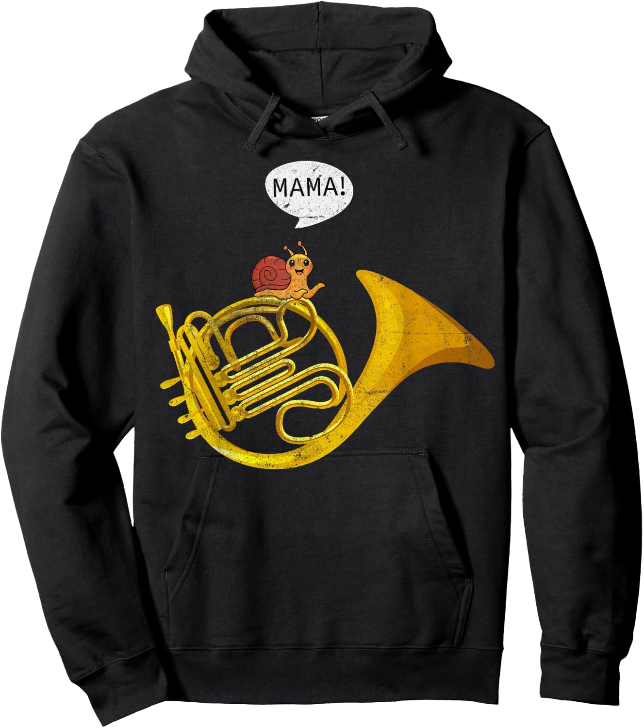 French Horn Player Snail Mama Musical French Hornist Hoodie - Hoodie | Black