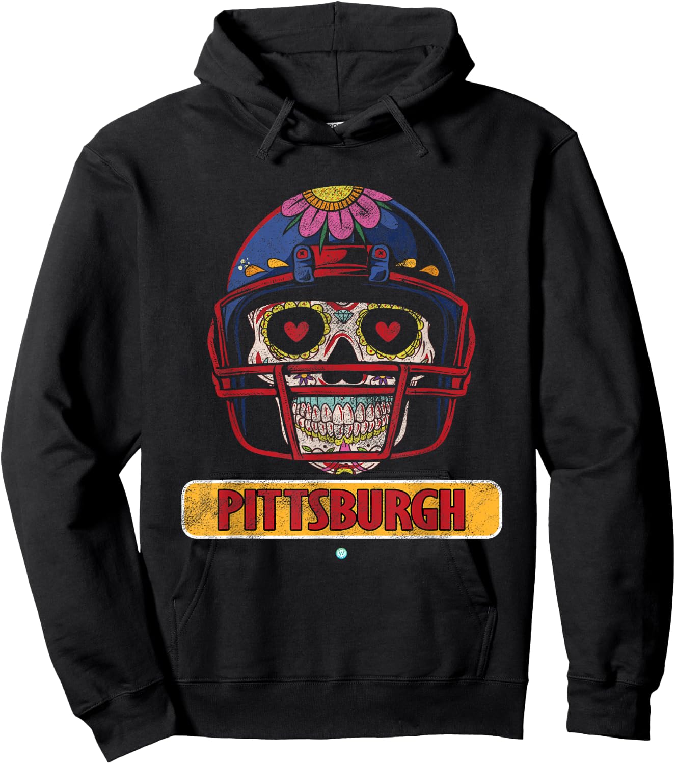 Pittsburgh Football Helmet Sugar Skull Gift Hoodie - Hoodie | Black
