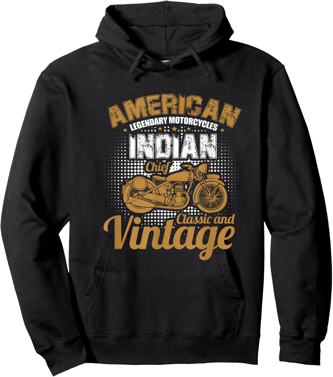 Motorcycle Biker American Legendary Motorcycles Indian Chief Hoodie - Hoodie | Black