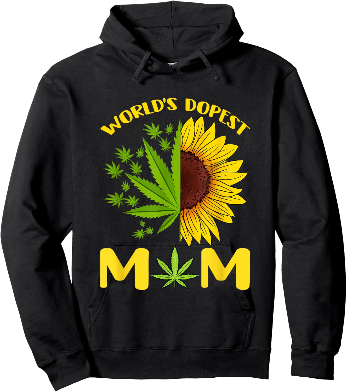 World's Dopest Mom Weed Marijuana Cannabis Weed Mother's Day Hoodie - Hoodie | Black