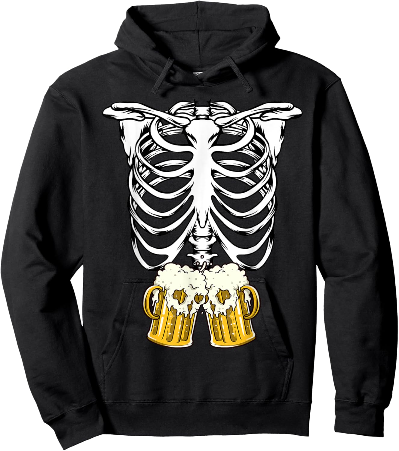 Skeleton Pregnancy Belly Of Beer X-ray Halloween Costume Hoodie - Hoodie | Black