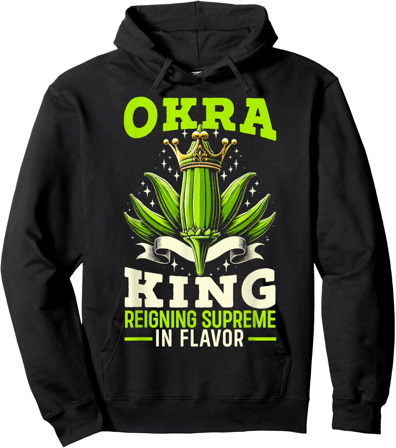 Okra Green Vegetable Gardening Food Okra Recipe Hoodie - Hoodie | Black