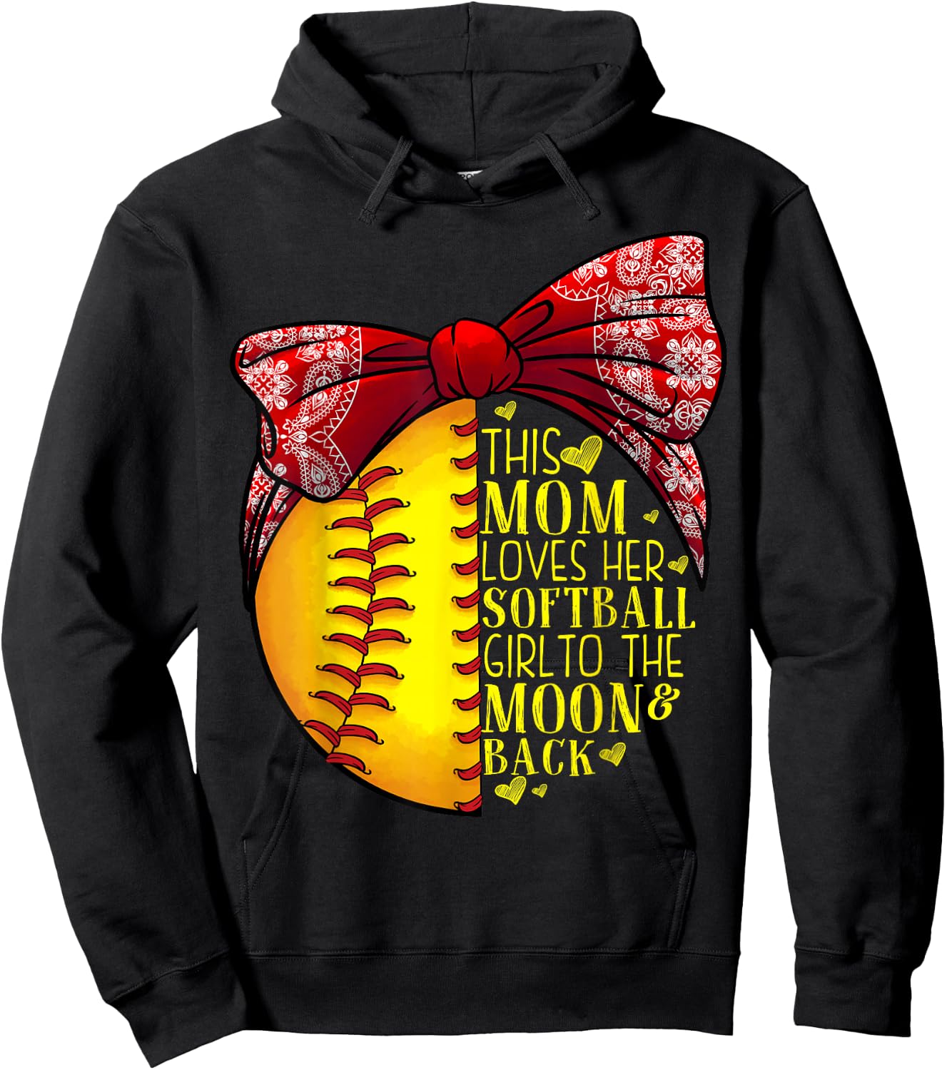 Funny Softball Gift Mom Women Pitcher Catcher Girls Lovers Hoodie - Hoodie | Black