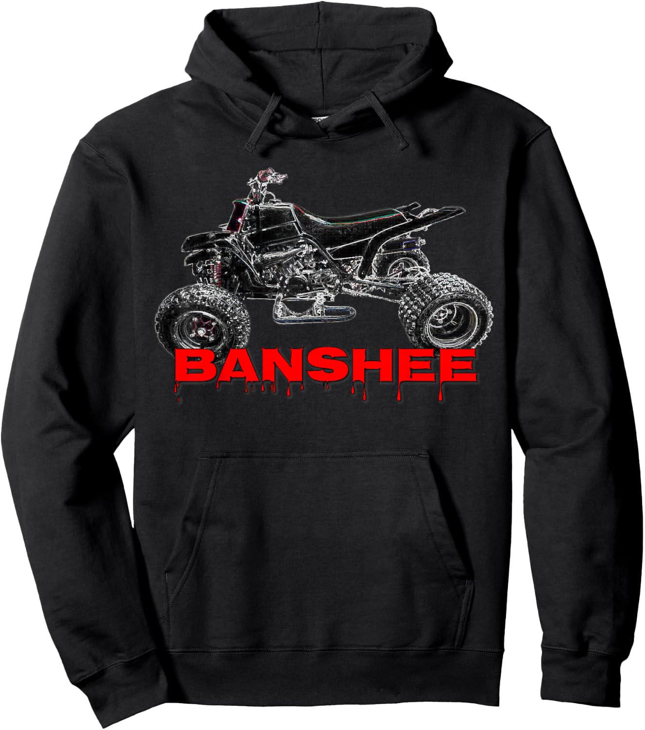 Banshee Quad, ATV, ATC, Vintage, Retro, All Terrain Vehicle Hoodie - Hoodie | Black
