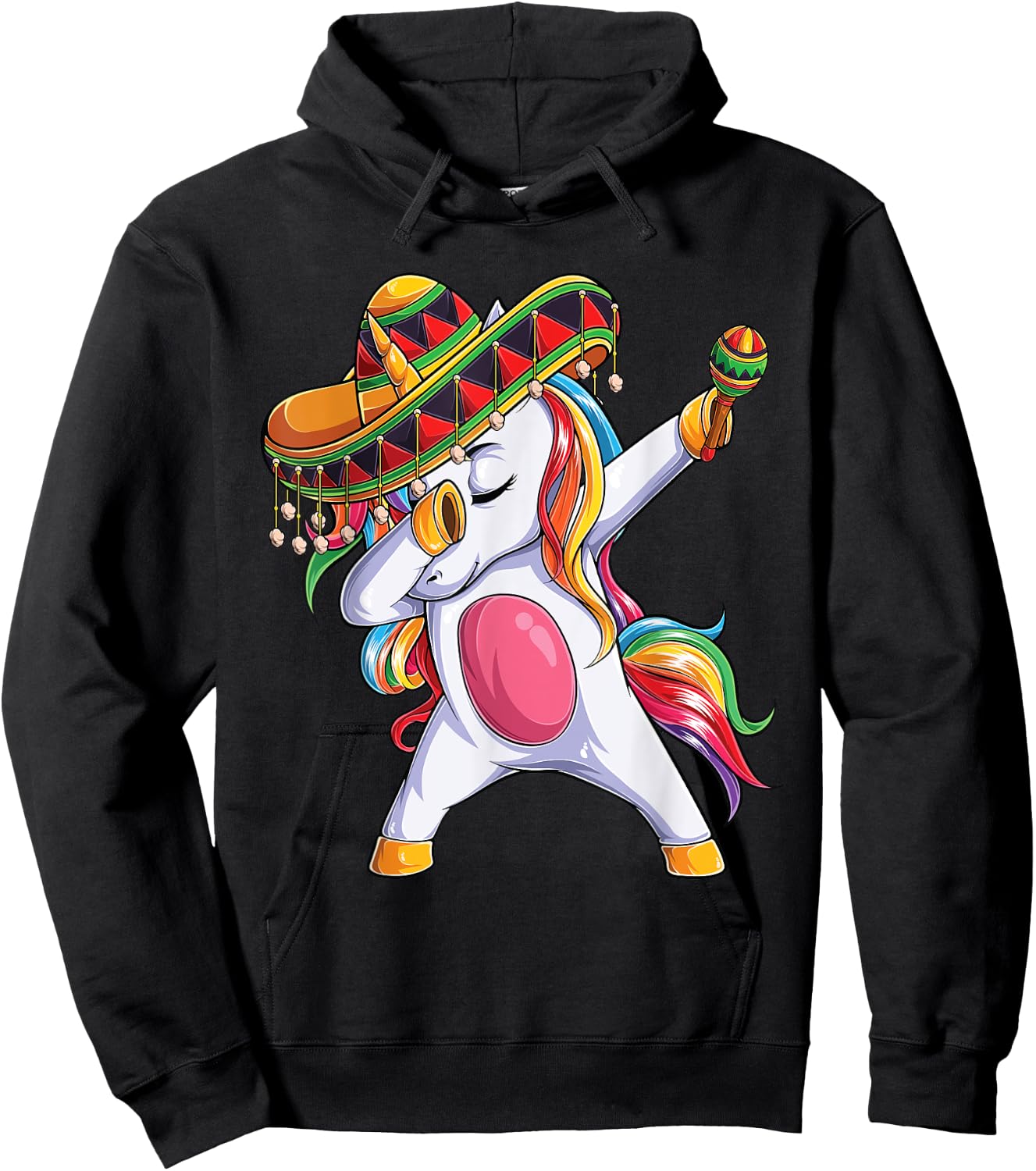 Dabbing Unicorn Cinco de Mayo Kids Girls Women Mexican gift Hoodie - Hoodie | Black