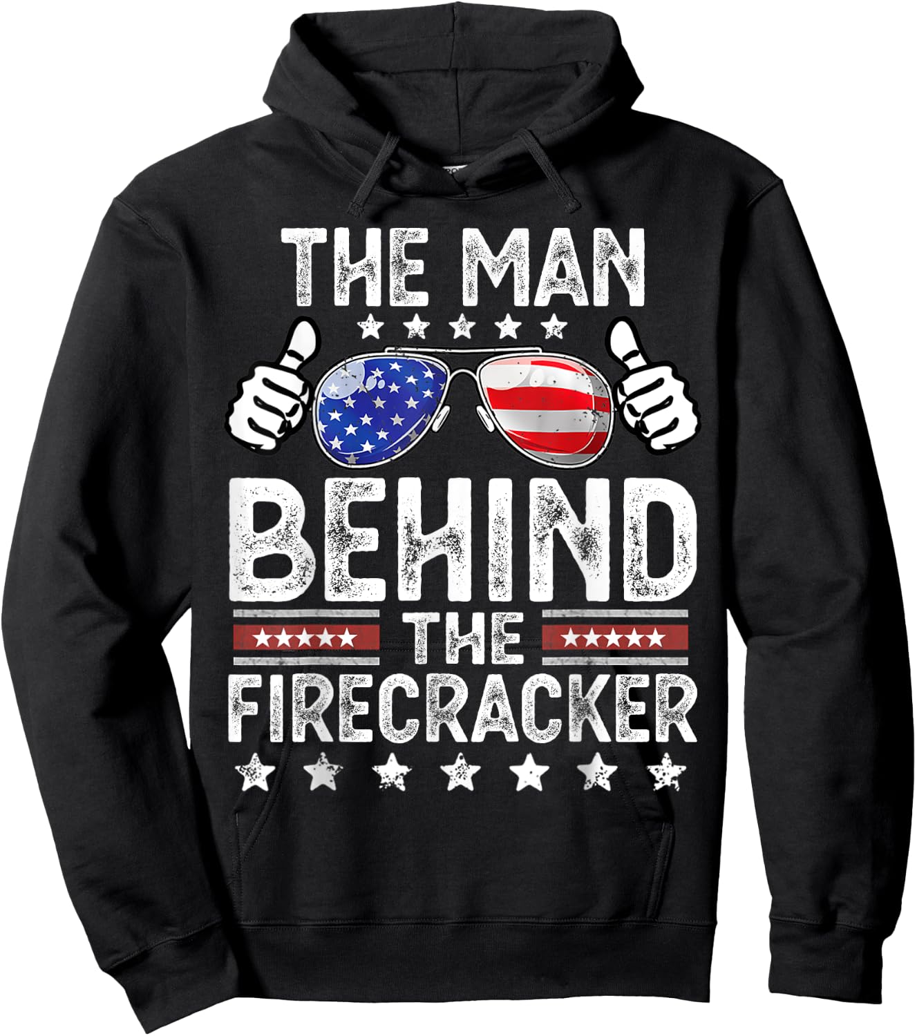 The Man Behind the Firecracker 4th of July Men's Pregnancy Hoodie - Hoodie | Black