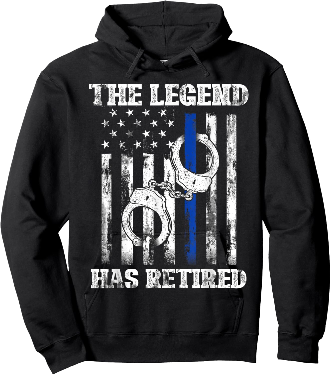 Retired Law Enforcement Officer Thin Blue Line Police Hoodie - Hoodie | Black