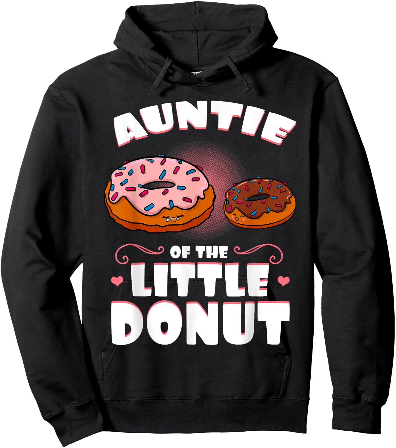 Auntie Of The Little Donut Gender Reveal Baby Shower Hoodie - Hoodie | Black