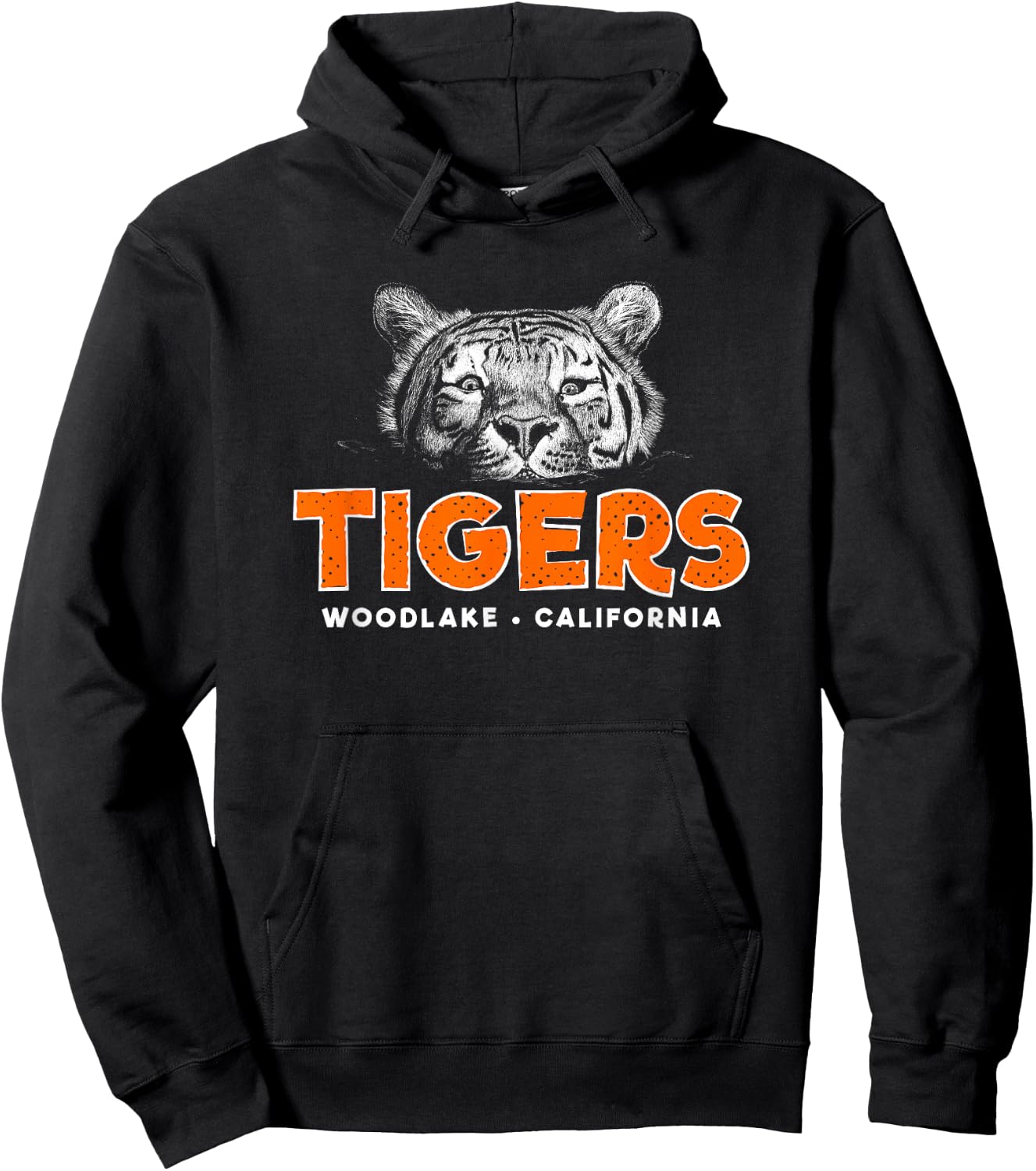 Woodlake California Tigers Scratchboard Hoodie - Hoodie | Black