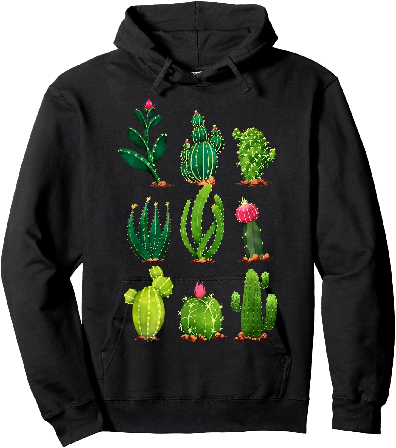 Plant Enthusiast Planting Gardener Gifts Cactus Plants , -Adults, Black, Short Sleeve, , Small Hoodie - Hoodie | Black