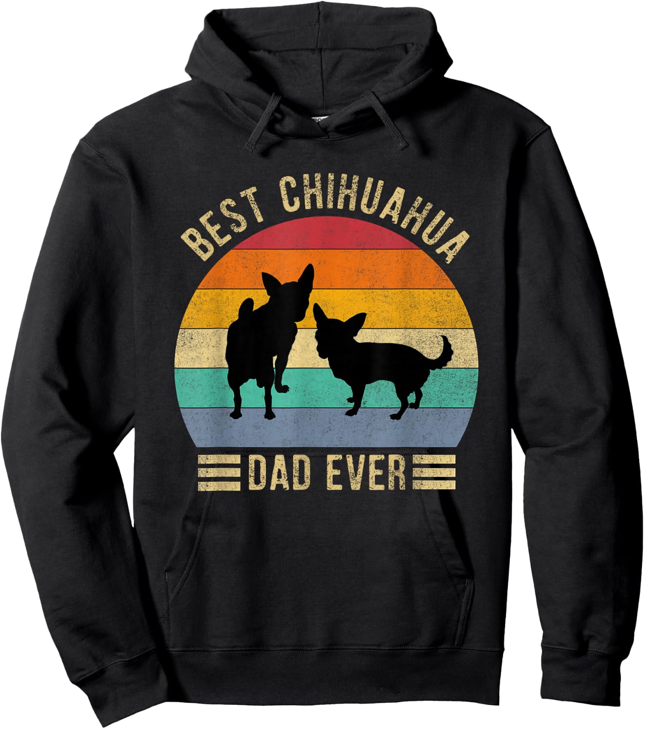 Best Chihuahua Dad Ever Retro Vintage Dog Lover Women Hoodie - Hoodie | Black