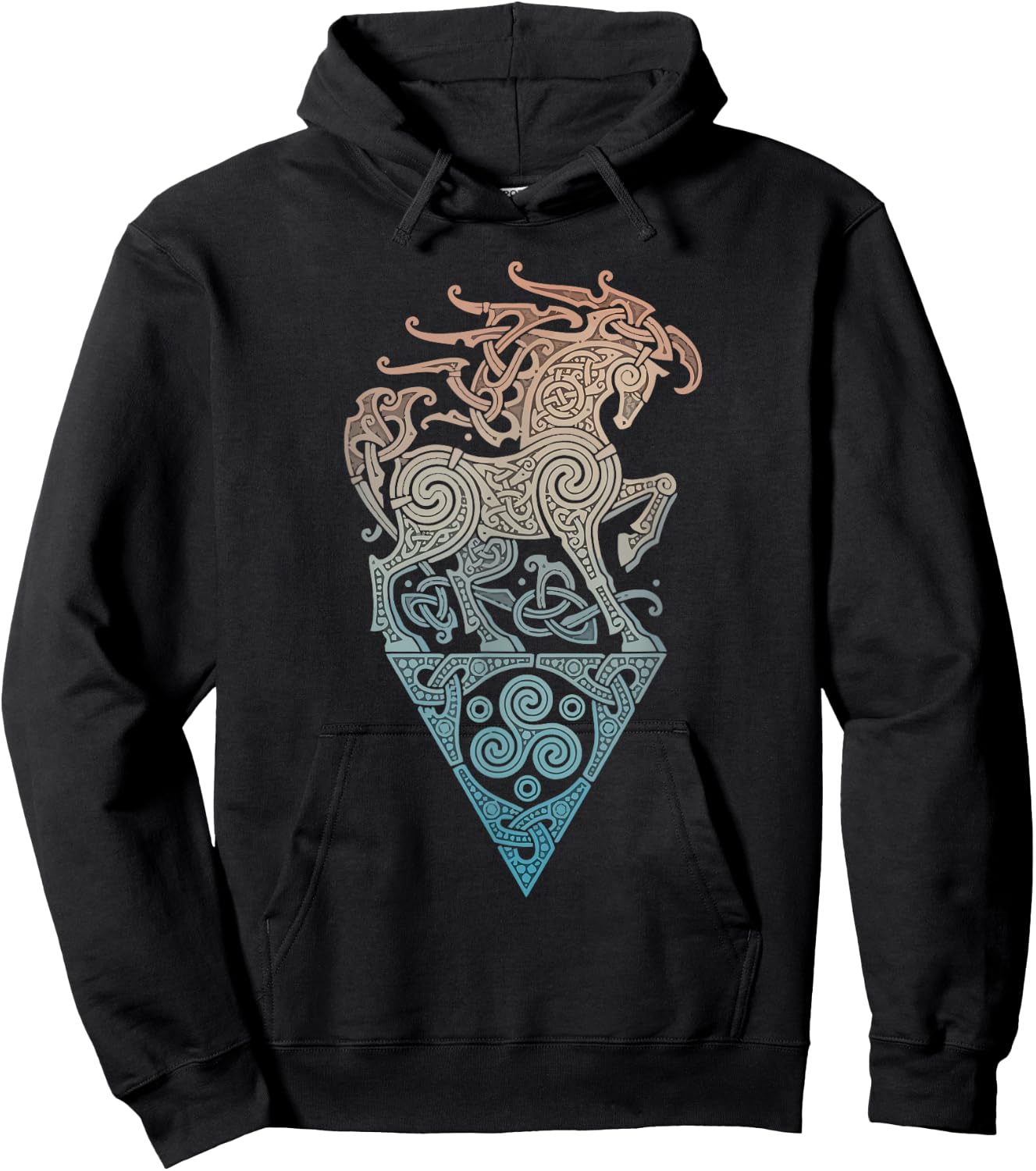 Great Love Horses VIKING CELTIC odins horse Hoodie - Hoodie | Black
