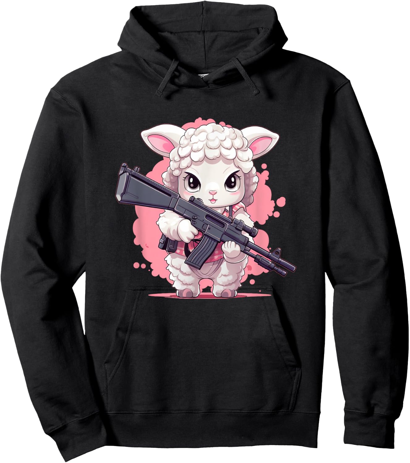 Funny Firearm Sheep Costume for Handgun Lovers and Animals Hoodie - Hoodie | Black