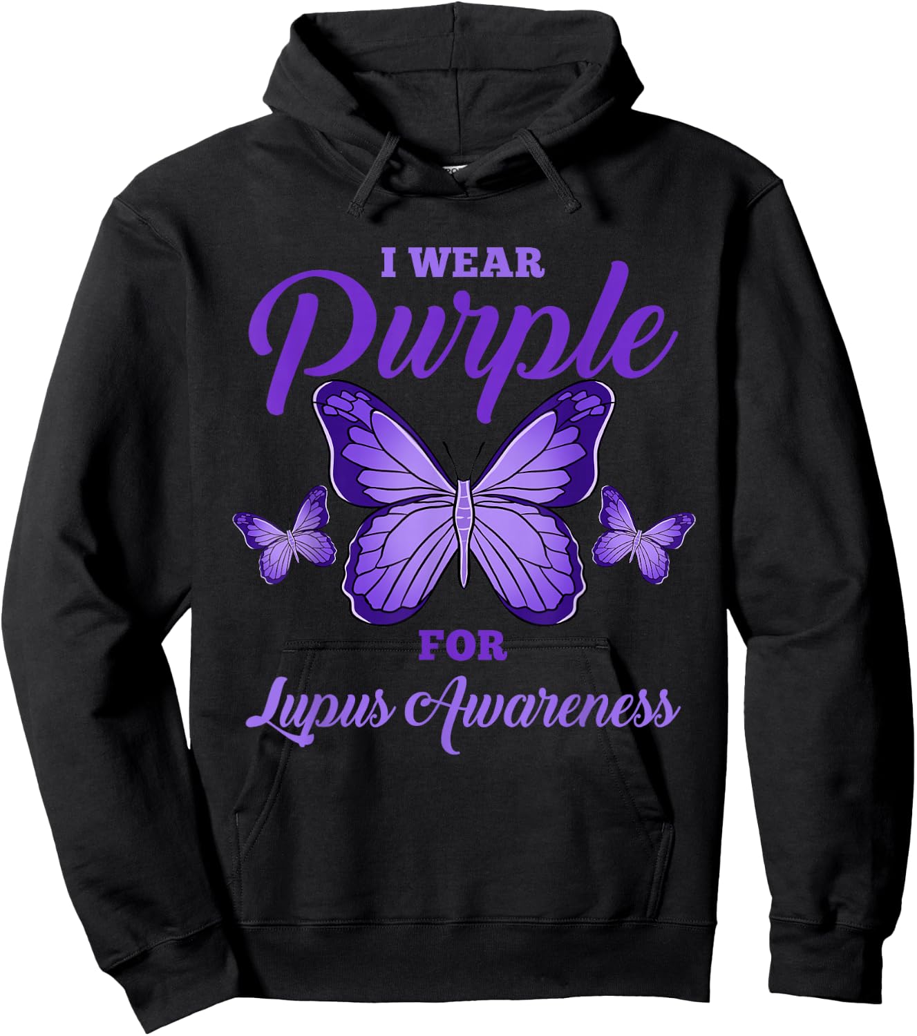 I Wear Purple For Lupus Awareness Hoodie - Hoodie | Black