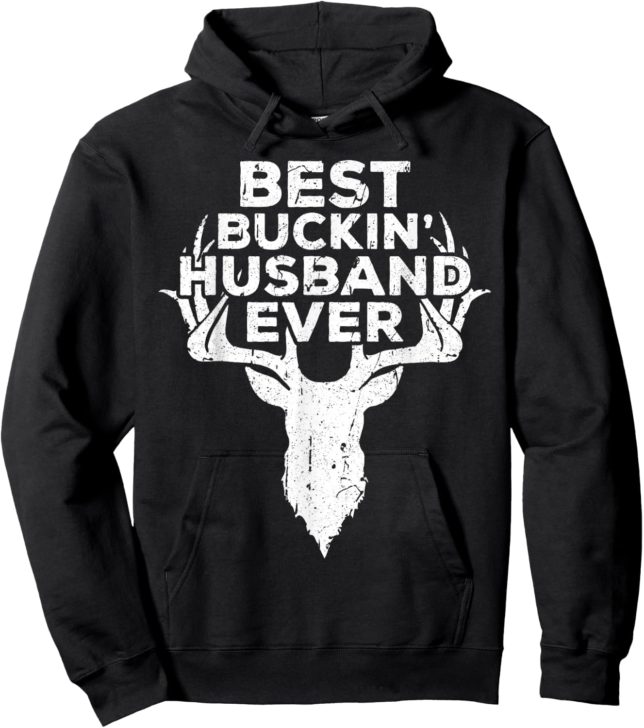 Best Buckin' Husband Ever Shirt Men Hunting Fathers Day Hoodie - Hoodie | Black