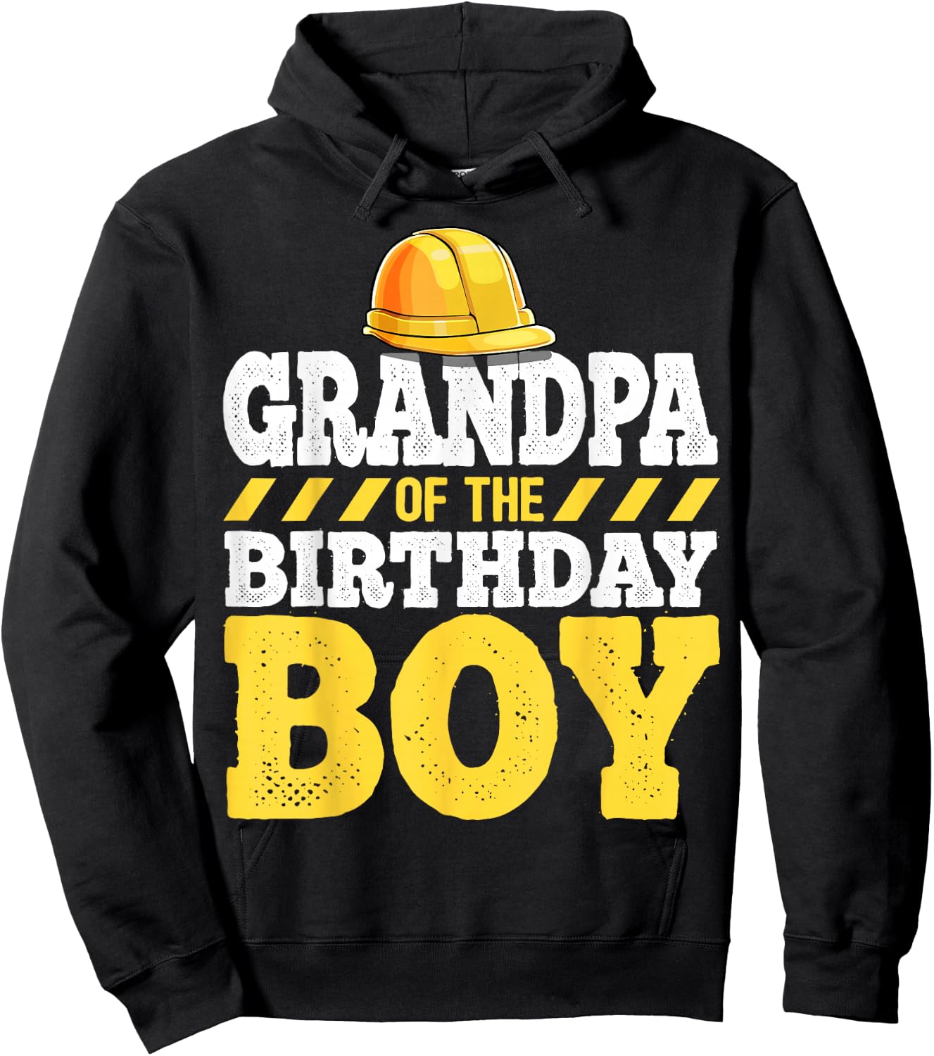 Grandpa of the Birthday Boy Construction Birthday Party Hoodie - Hoodie | Black