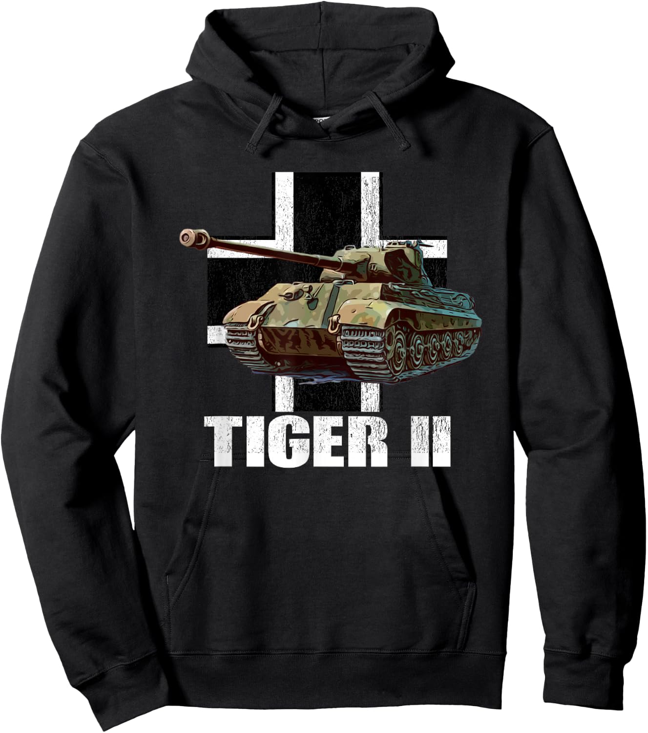 Tiger II German Heavy Tank WW2 Panzer Armored Hoodie - Hoodie | Black
