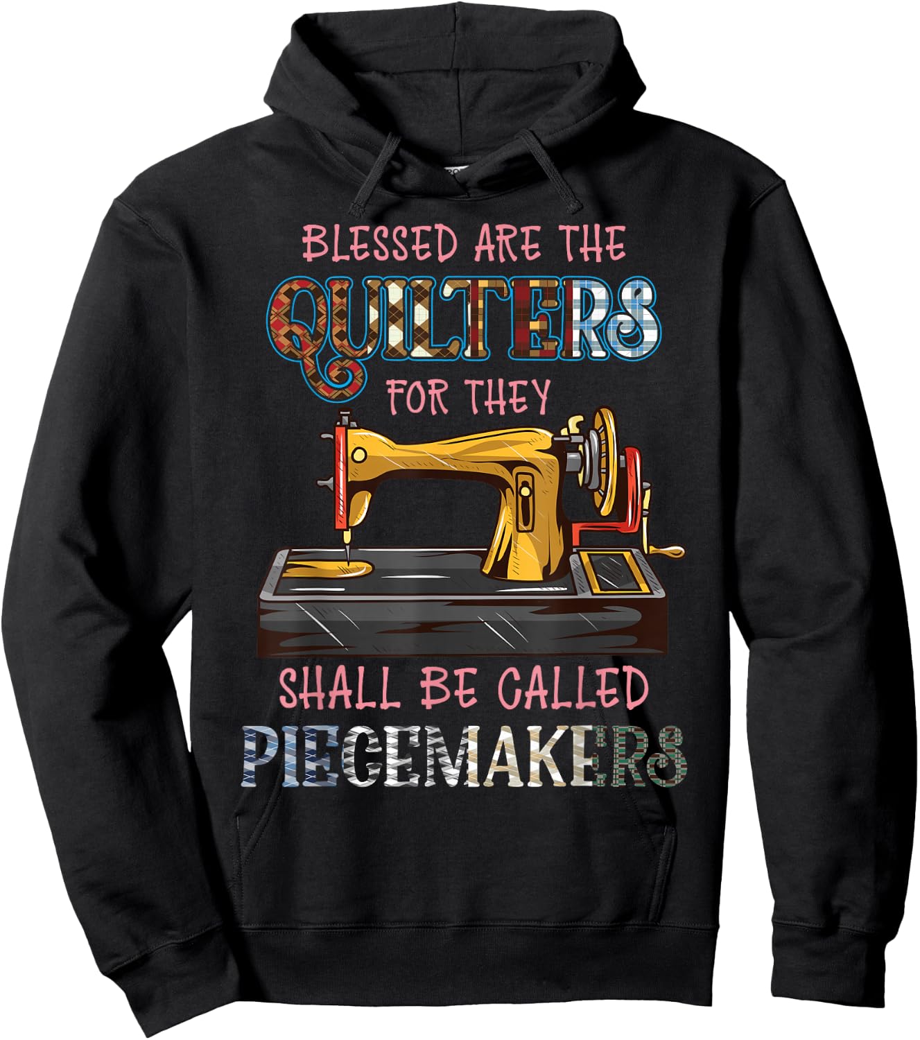 Blessed Are The Quilters - Funny Cute Quilting Hoodie - Hoodie | Black