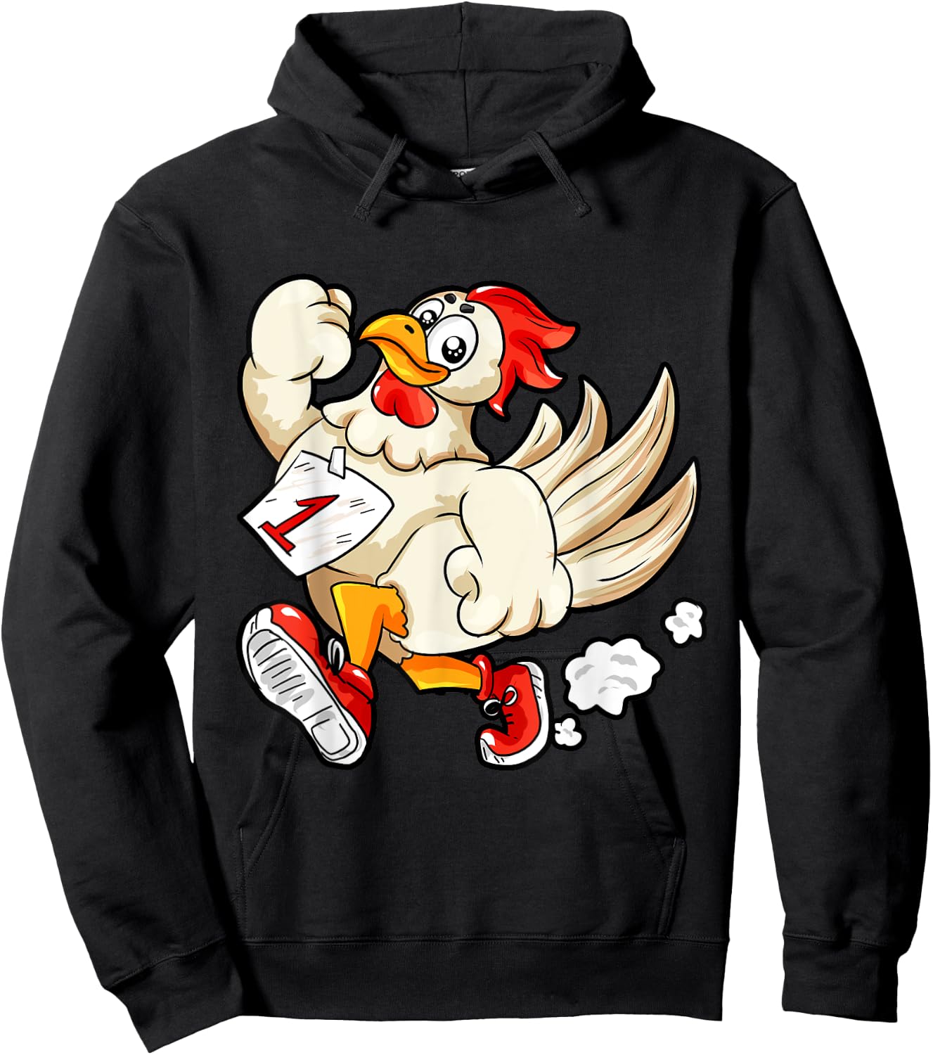 Marathon runner | running chicken motivation sport humor Hoodie - Hoodie | Black