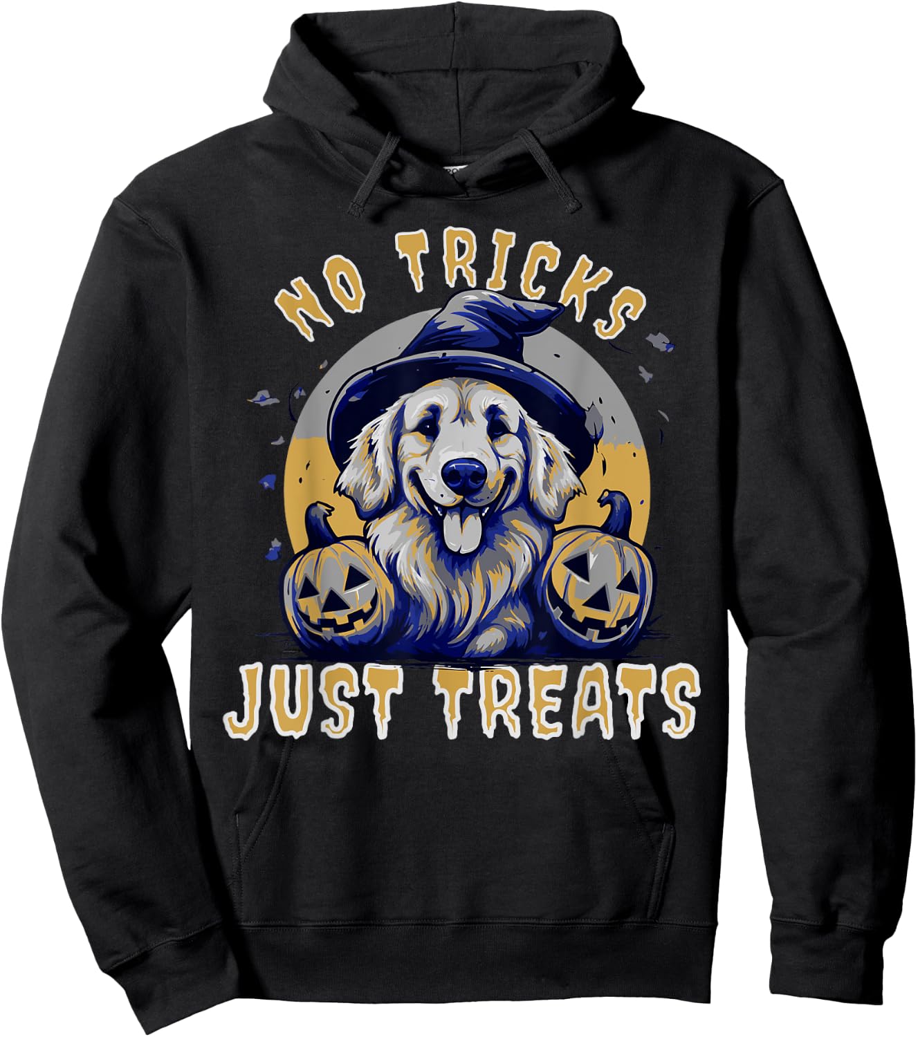Golden Retriever Halloween No Tricks Just Treats Hoodie - Hoodie | Black