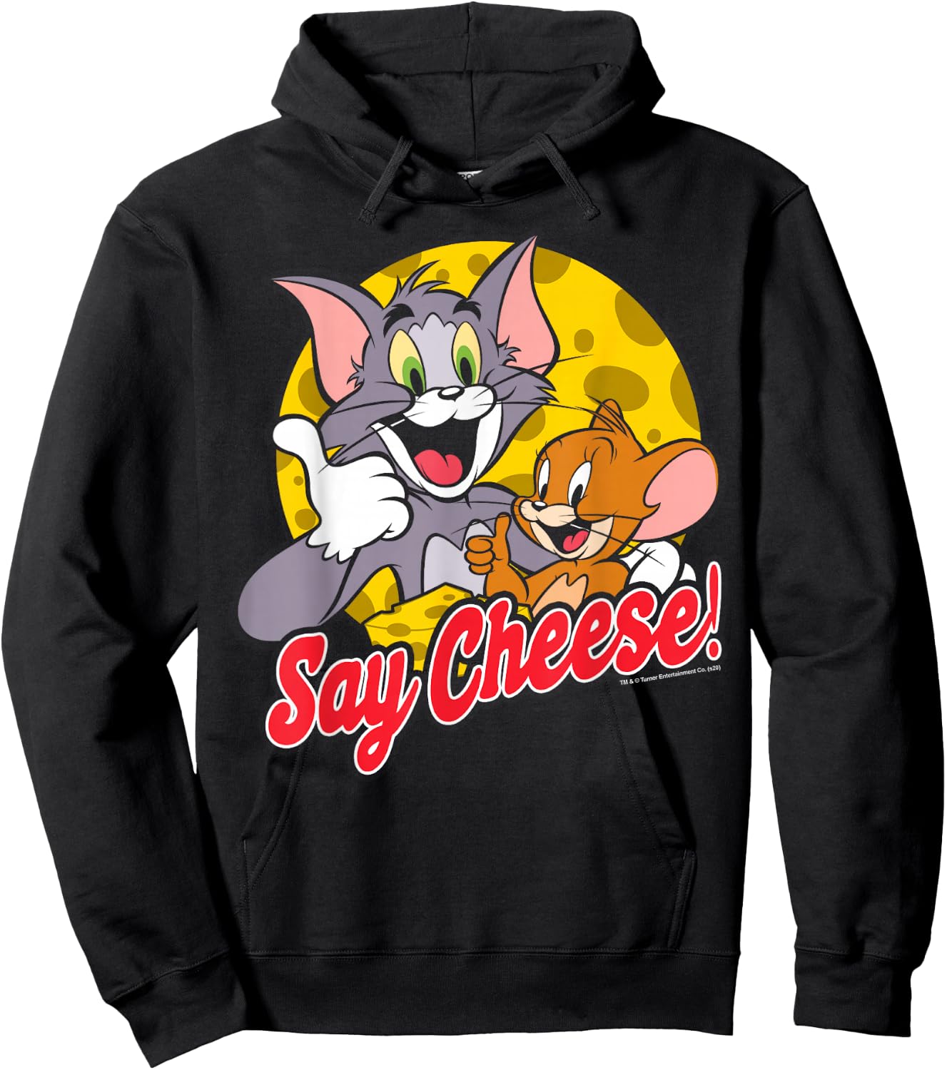Tom and Jerry Say Cheese Portrait Hoodie - Hoodie | Black