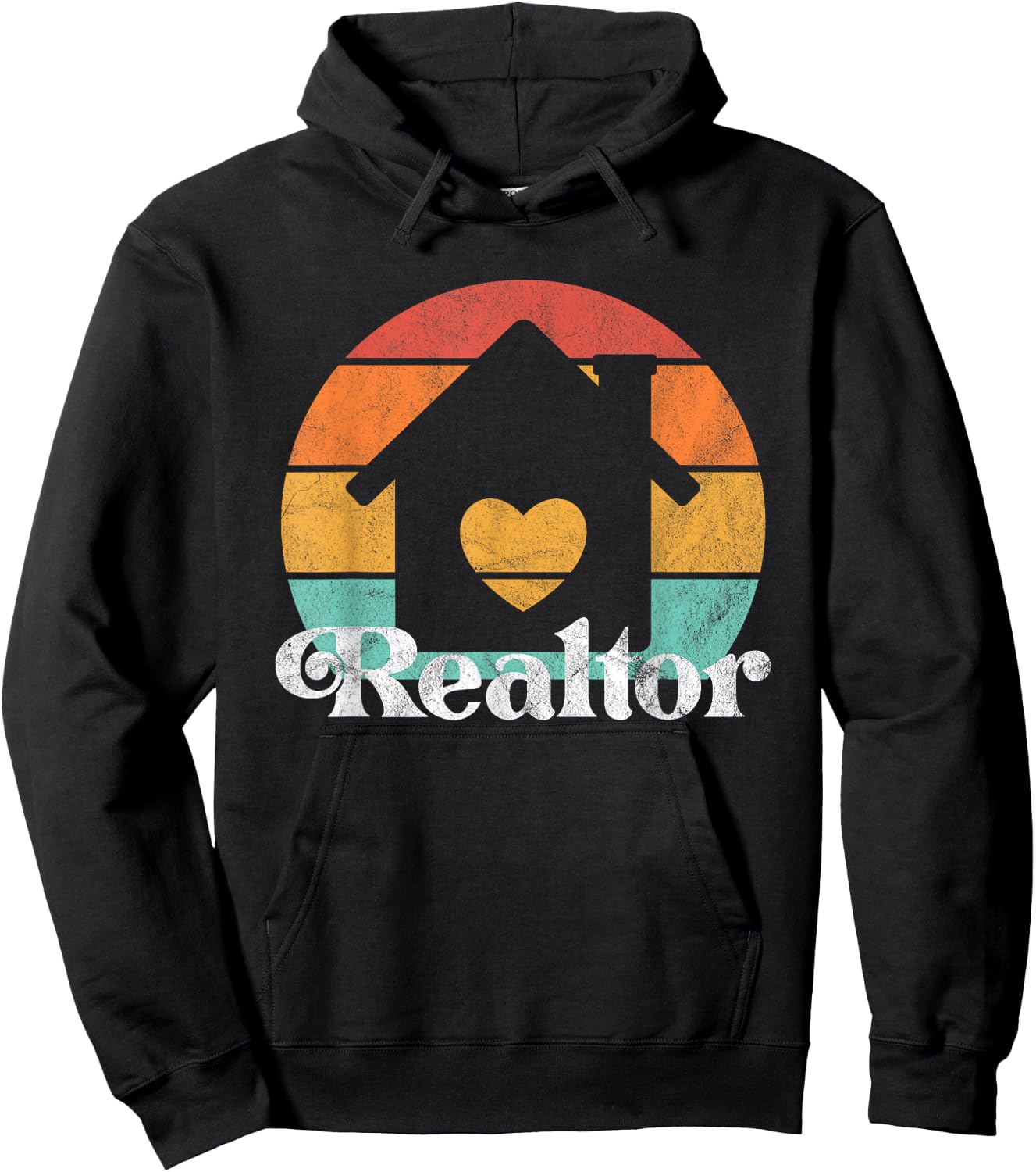 Real Estate or Realtor Retro Vintage Hoodie - Hoodie | Black
