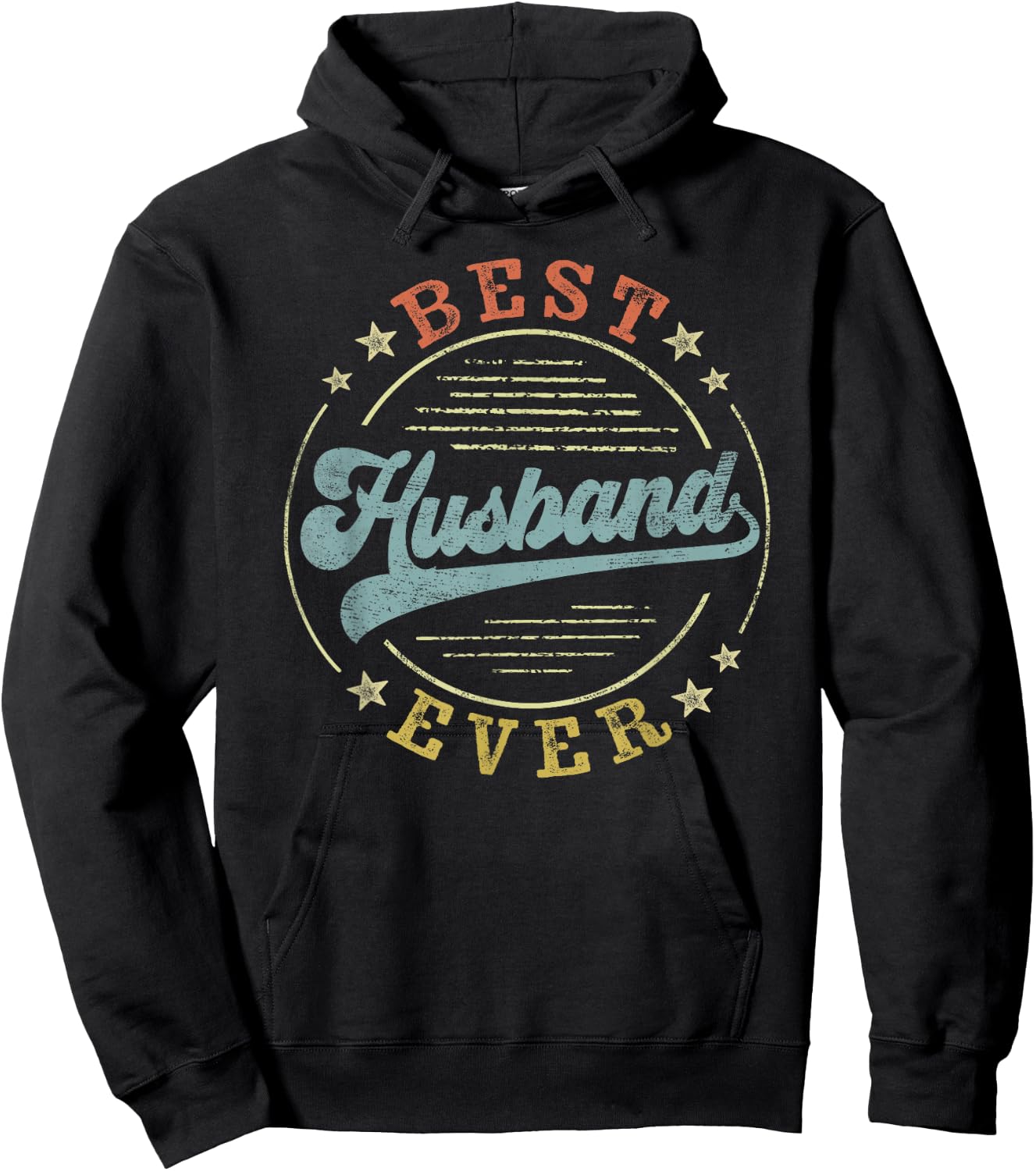 Best Husband Ever Father's Day Husband Gifts Vintage Emblem Hoodie - Hoodie | Black