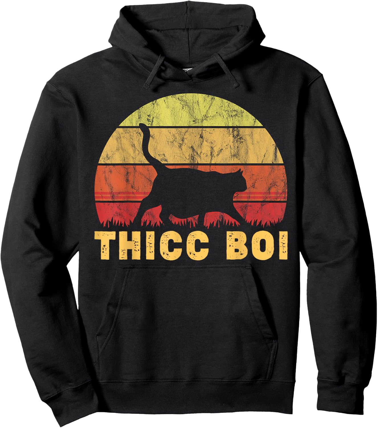Thicc Boi Chonk Meme Fat Boy Cat Owner Hoodie - Hoodie | Black