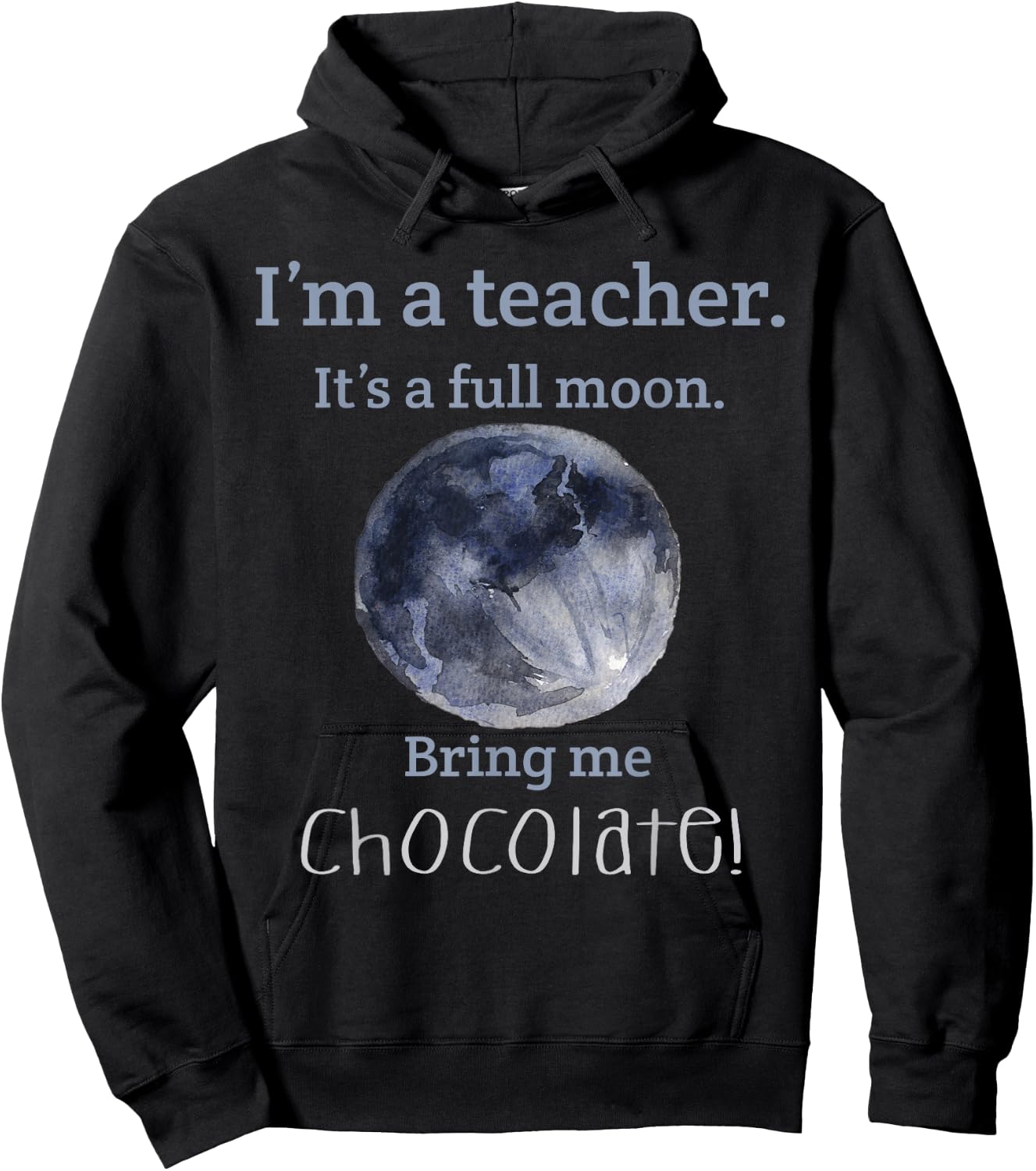 Full Moon teacher Humor Women Girls Kids Hoodie - Hoodie | Black