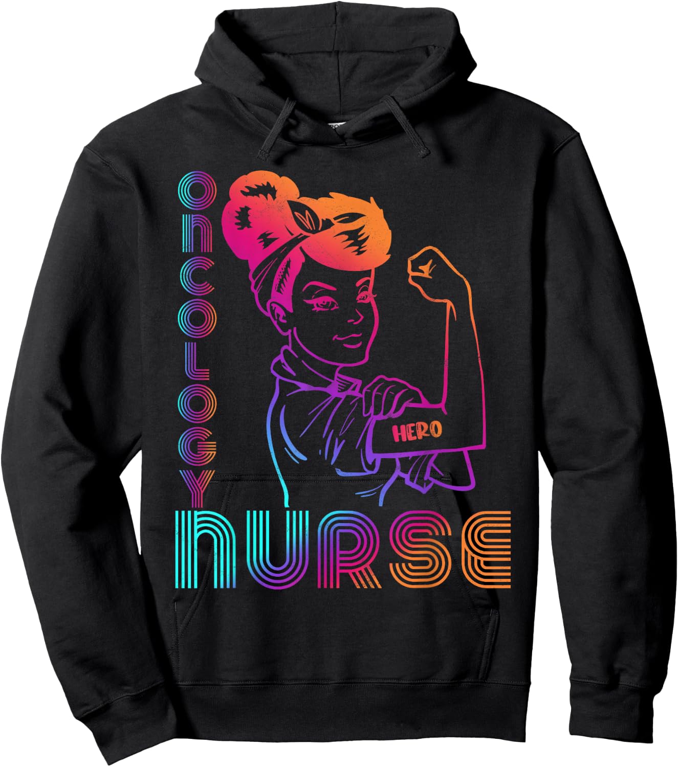Vintage Oncology Nurse Cute RN Hoodie - Hoodie | Black