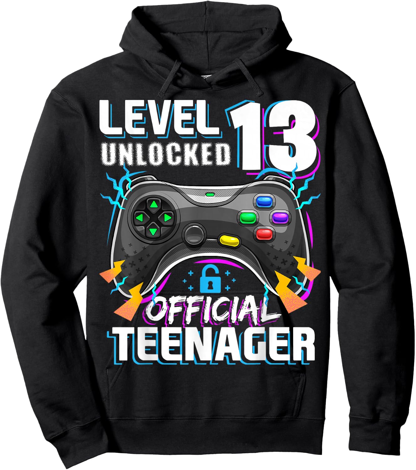 Level 13 Unlocked Official Teenager Video Game 13th Birthday Hoodie - Hoodie | Black