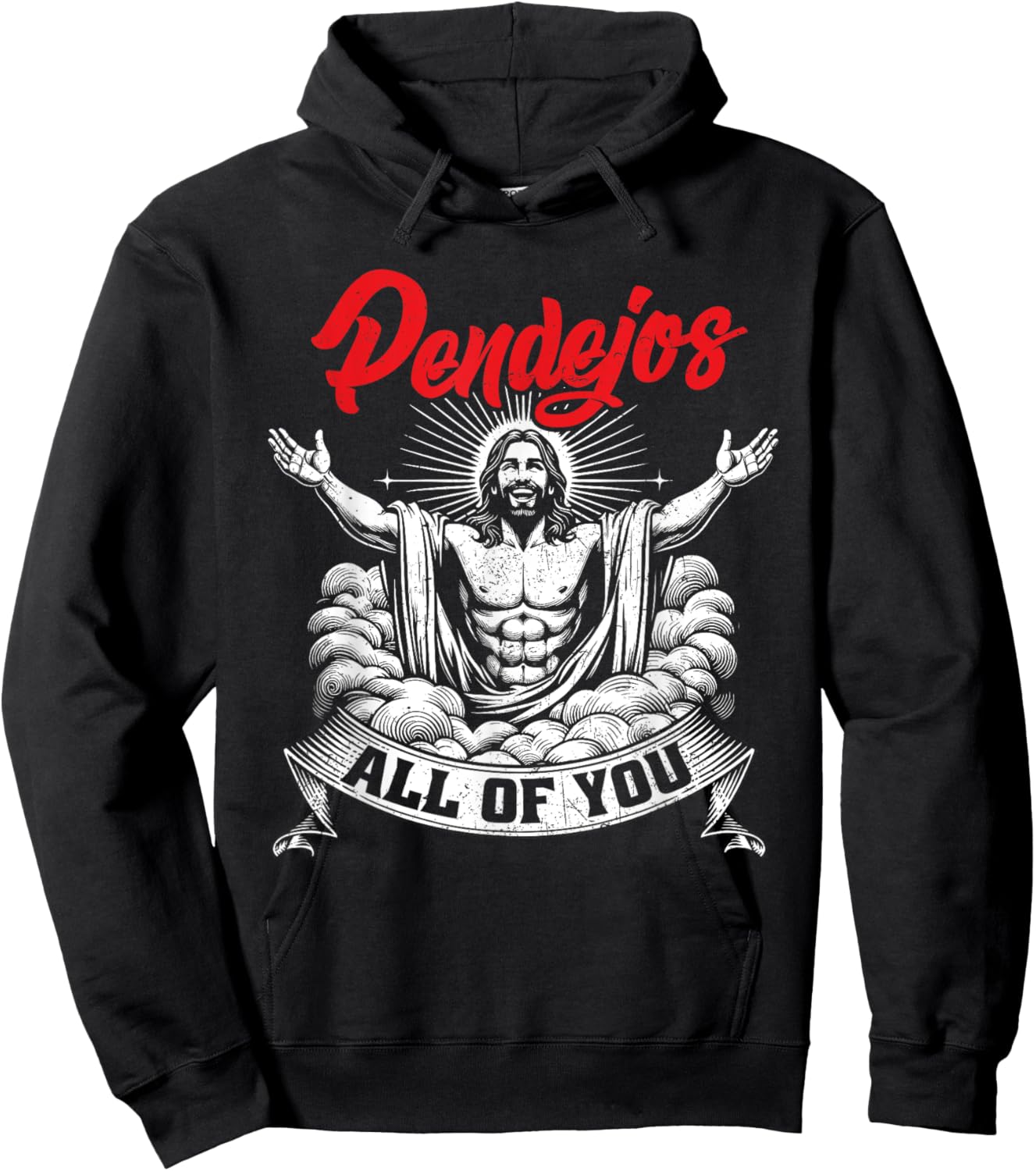Pendejos All Of You Jesus Christian Spanish Slang Grunge Hoodie - Hoodie | Black