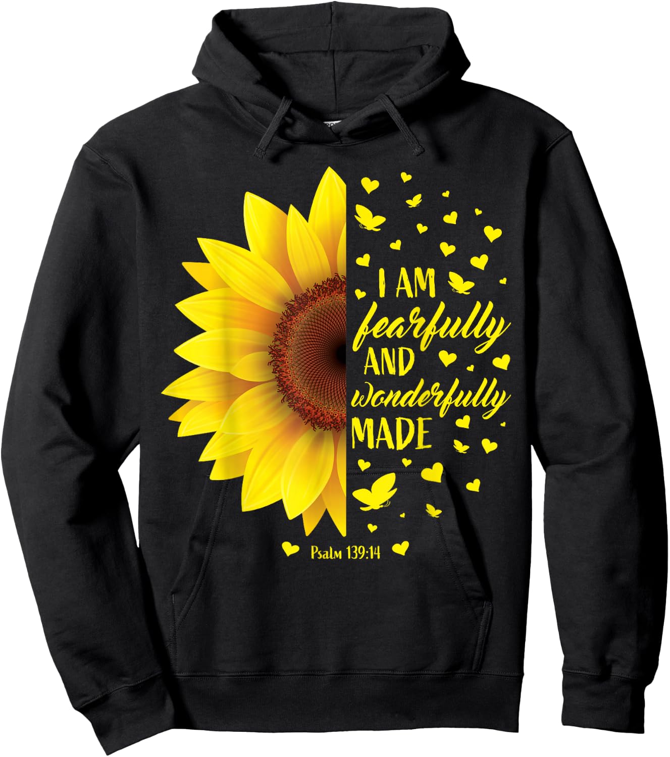 Christian Bible Verse Gifts Women Teen Girls Cute Sunflower Hoodie - Hoodie | Black
