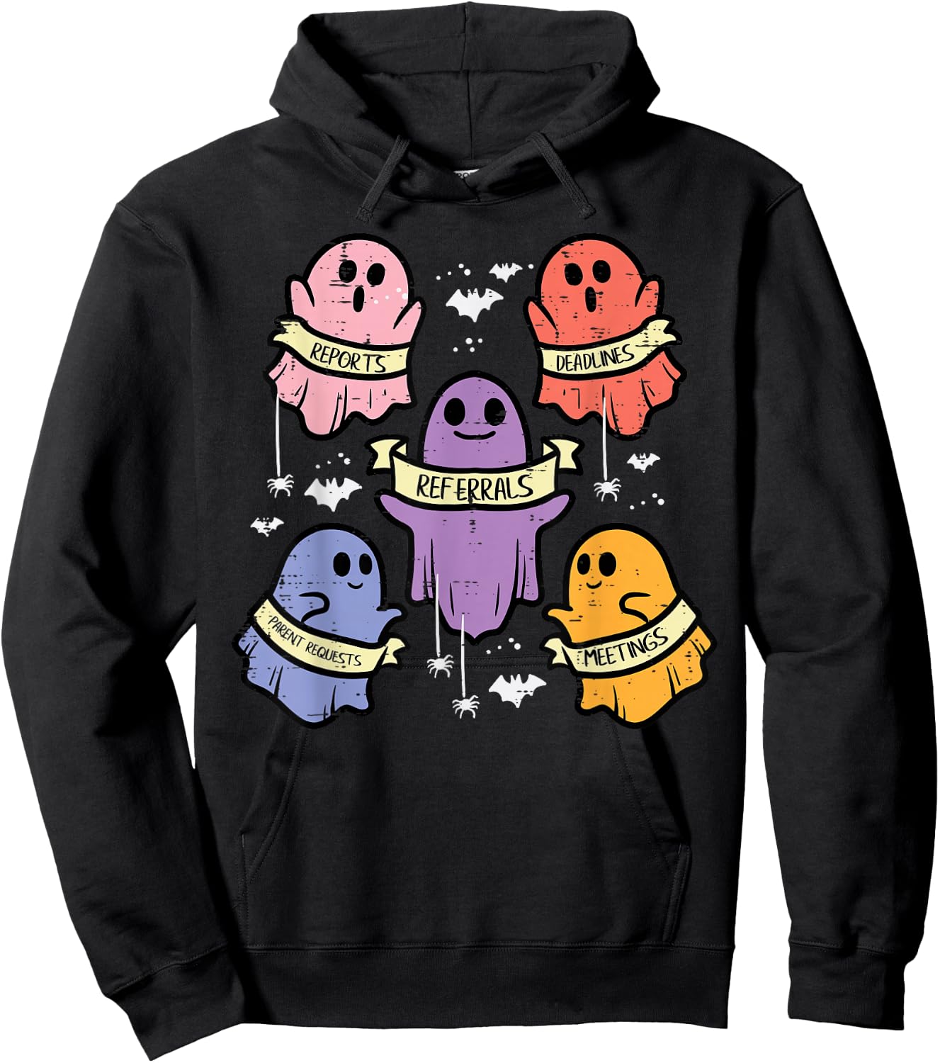 Halloween School Counselor Ghost Social Worker Costume Women Hoodie - Hoodie | Black
