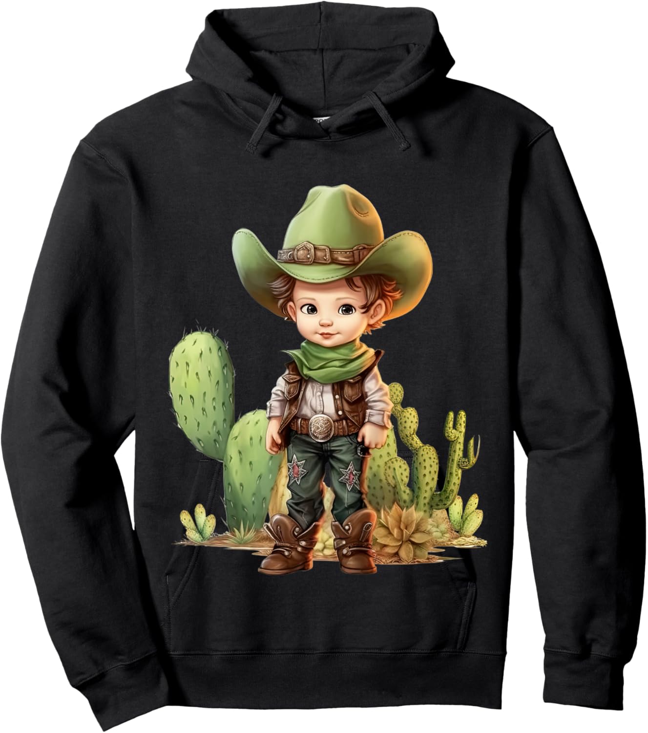 Kids Little Buckaroo Cowboy Hoodie - Hoodie | Black