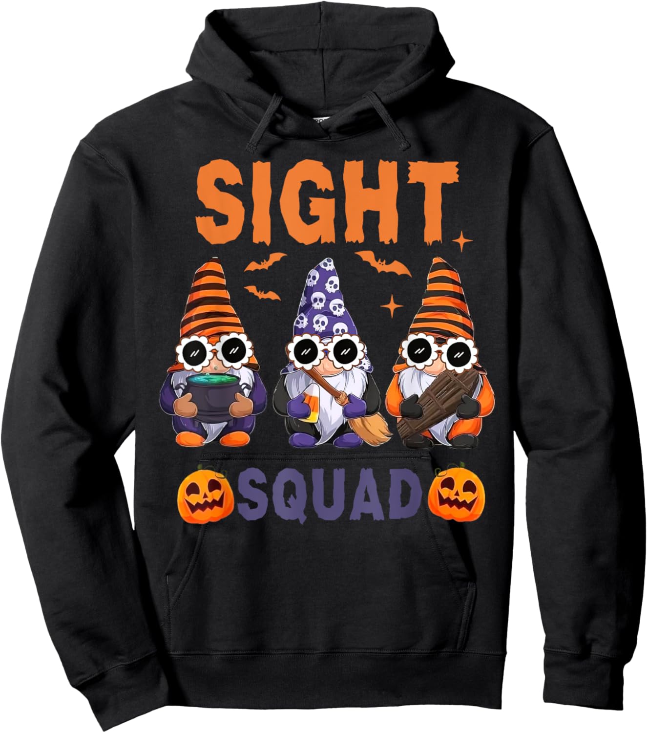 Sight Squad Gnomes Halloween Optometry Technician Eye Doctor Hoodie - Hoodie | Black