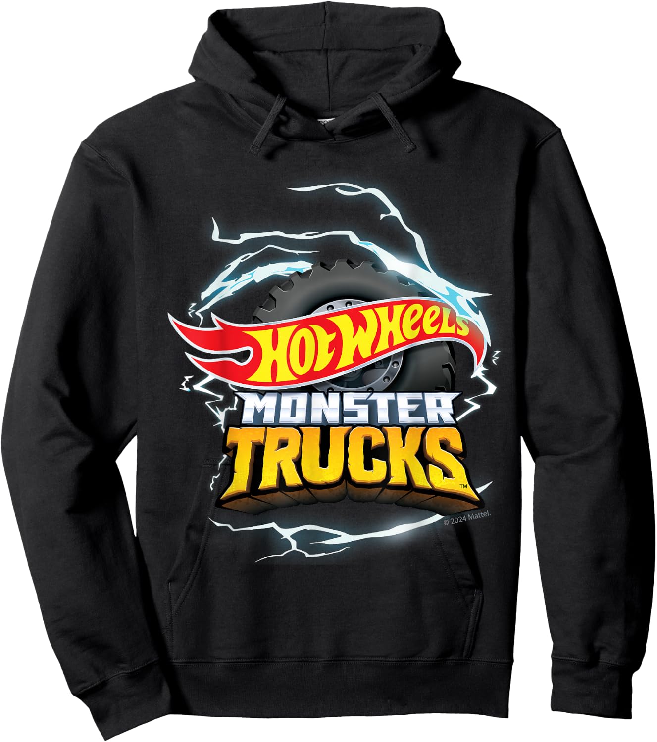 Hot Wheels - Monster Trucks Lightning Wheel Logo Hoodie - Hoodie | Black