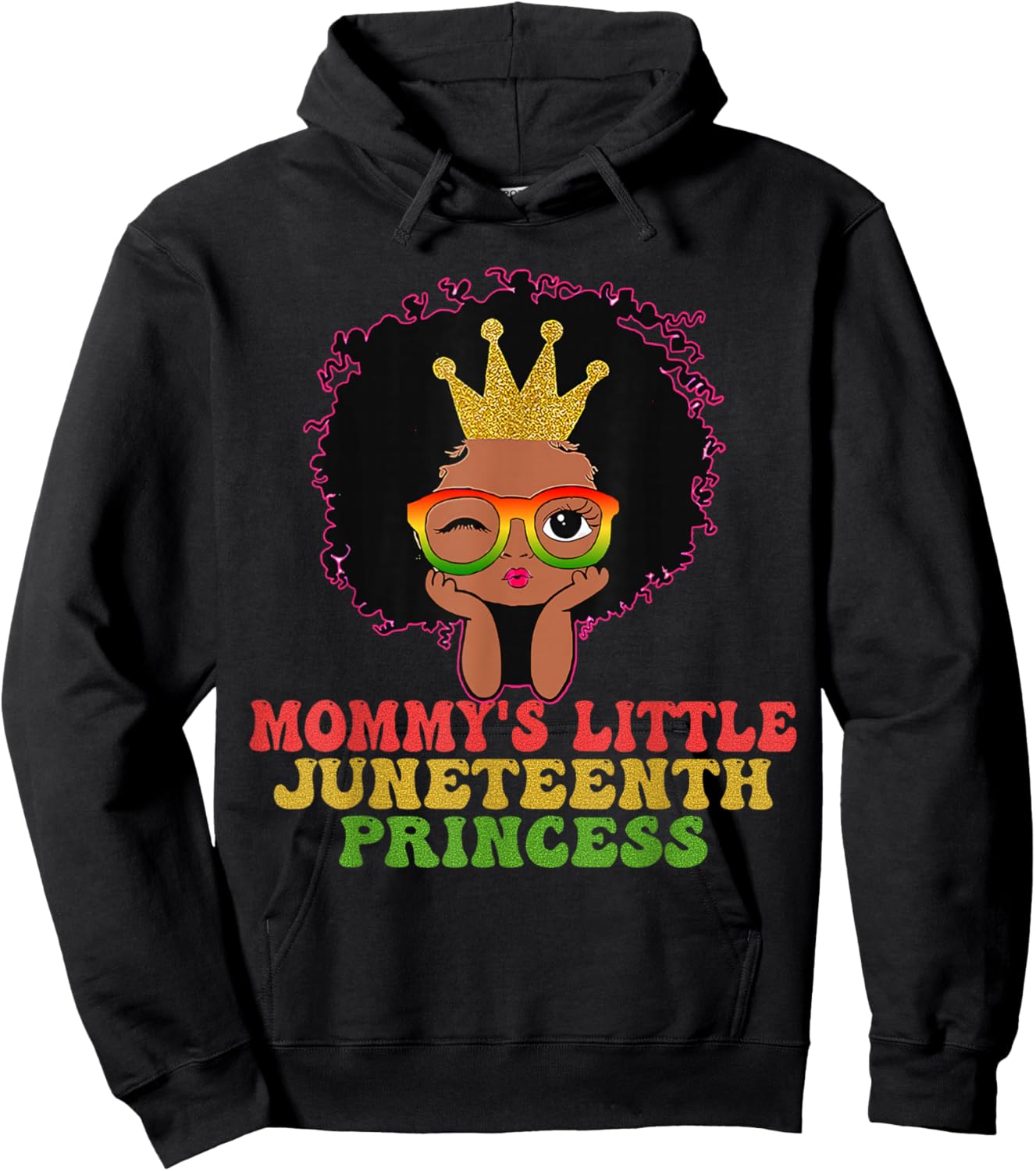 Mommy's Little Juneteenth Princes Celebrate Black Girl Kid Hoodie - Hoodie | Black