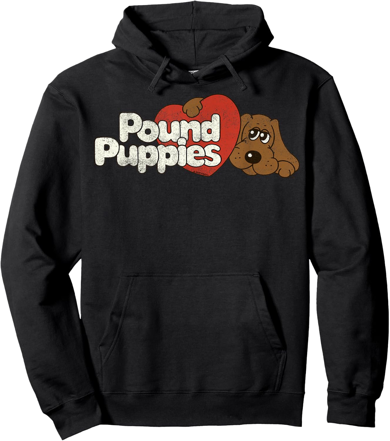 Pound Puppies Big Heart Vintage Logo Hoodie - Hoodie | Black