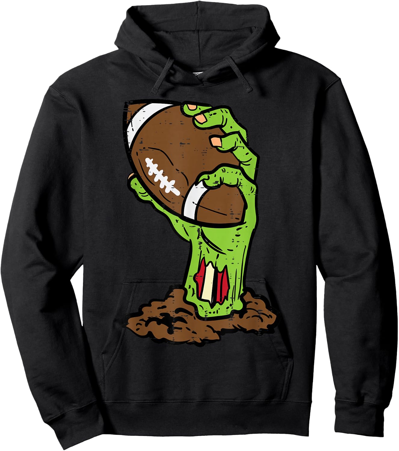 Halloween Zombie Hand Football Costume Men Boys Kids Youth Hoodie - Hoodie | Black