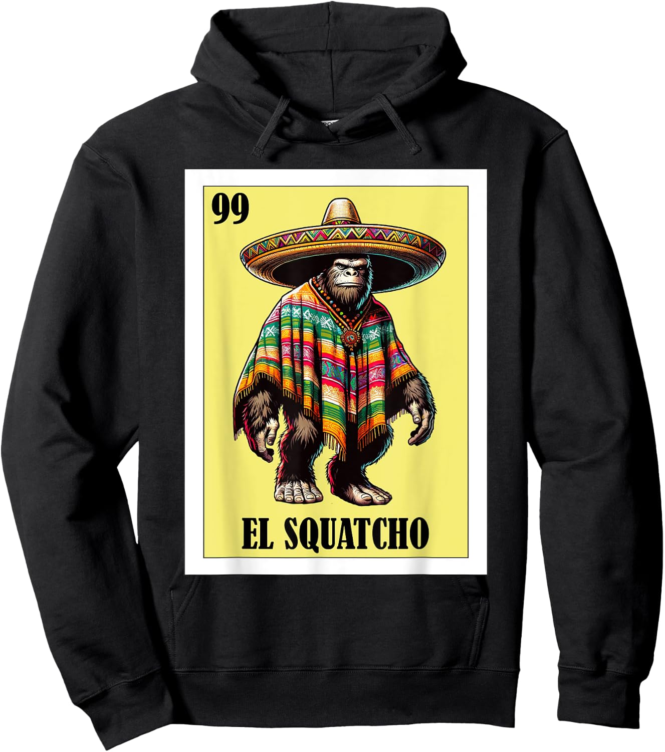 Funny Mexican Bigfoot Design - El Squatcho Hoodie - Hoodie | Black