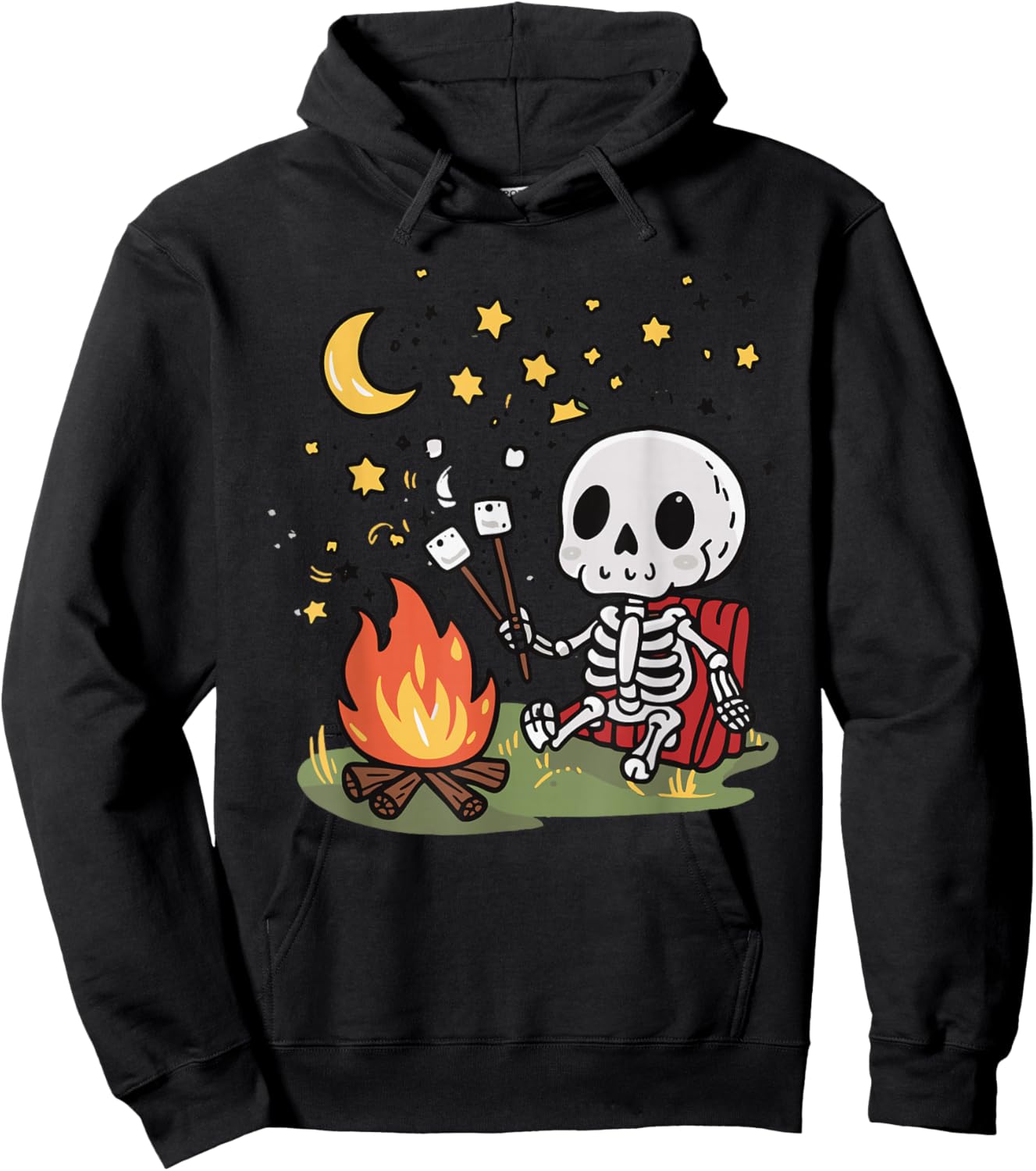Skeleton Camping Hoodie - Hoodie | Black
