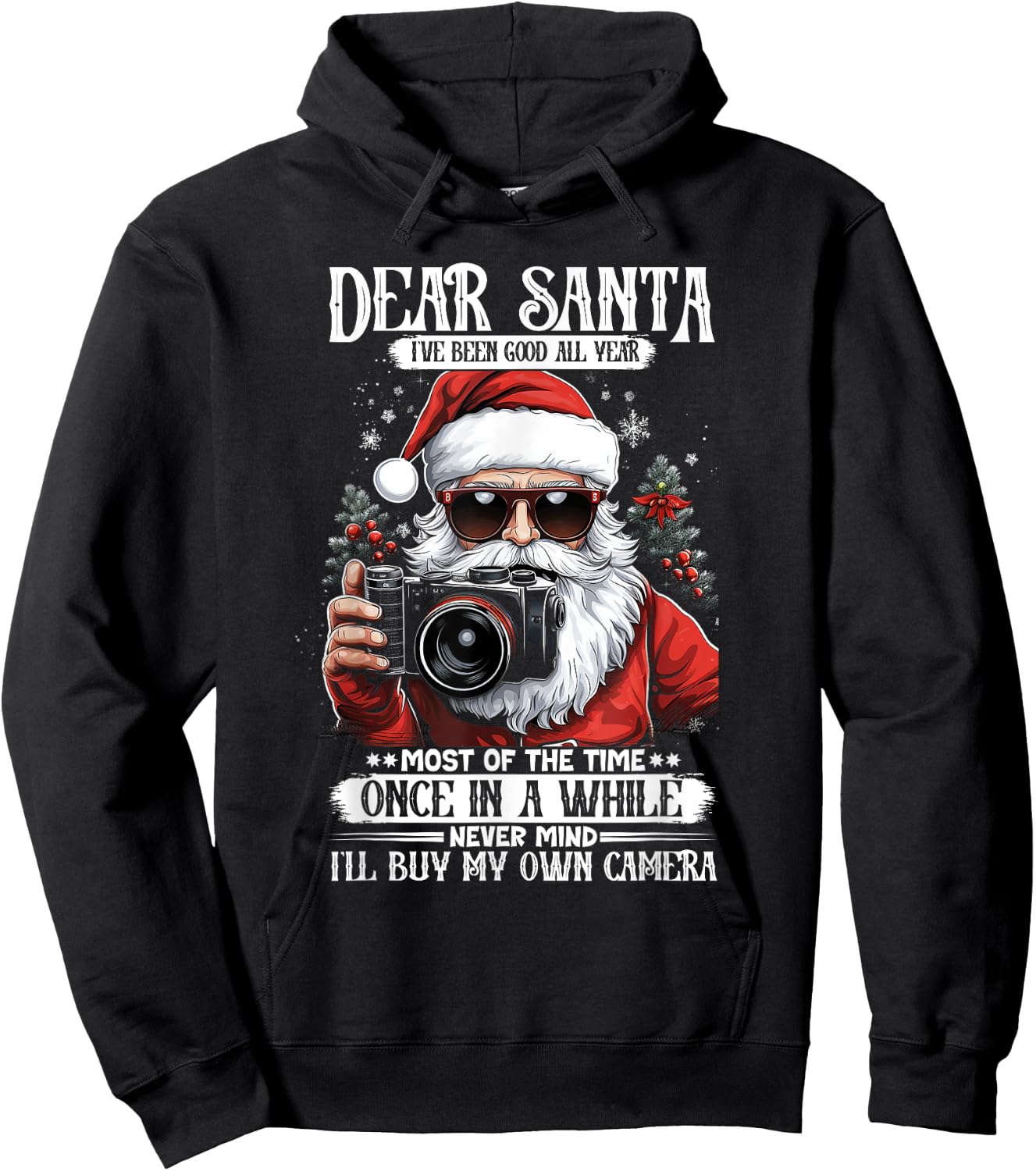 Santa Photographer Buy My Own Camera Photography Christmas Hoodie - Hoodie | Black