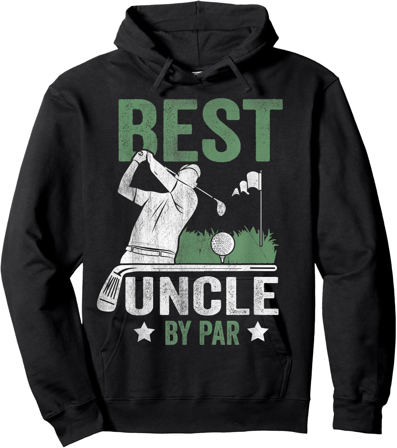 Best Uncle By Par Father's Day Golf Gift Hoodie - Hoodie | Black