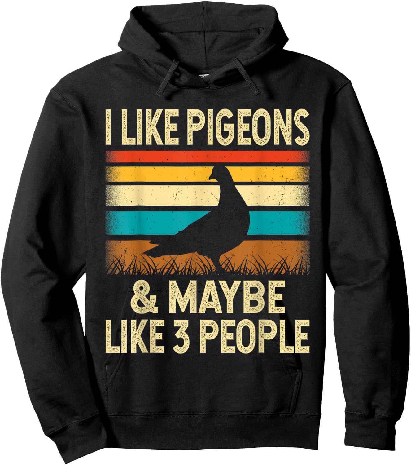 I Like Pigeons & Maybe Like 3 People - Retro Vintage Gift Hoodie - Hoodie | Black