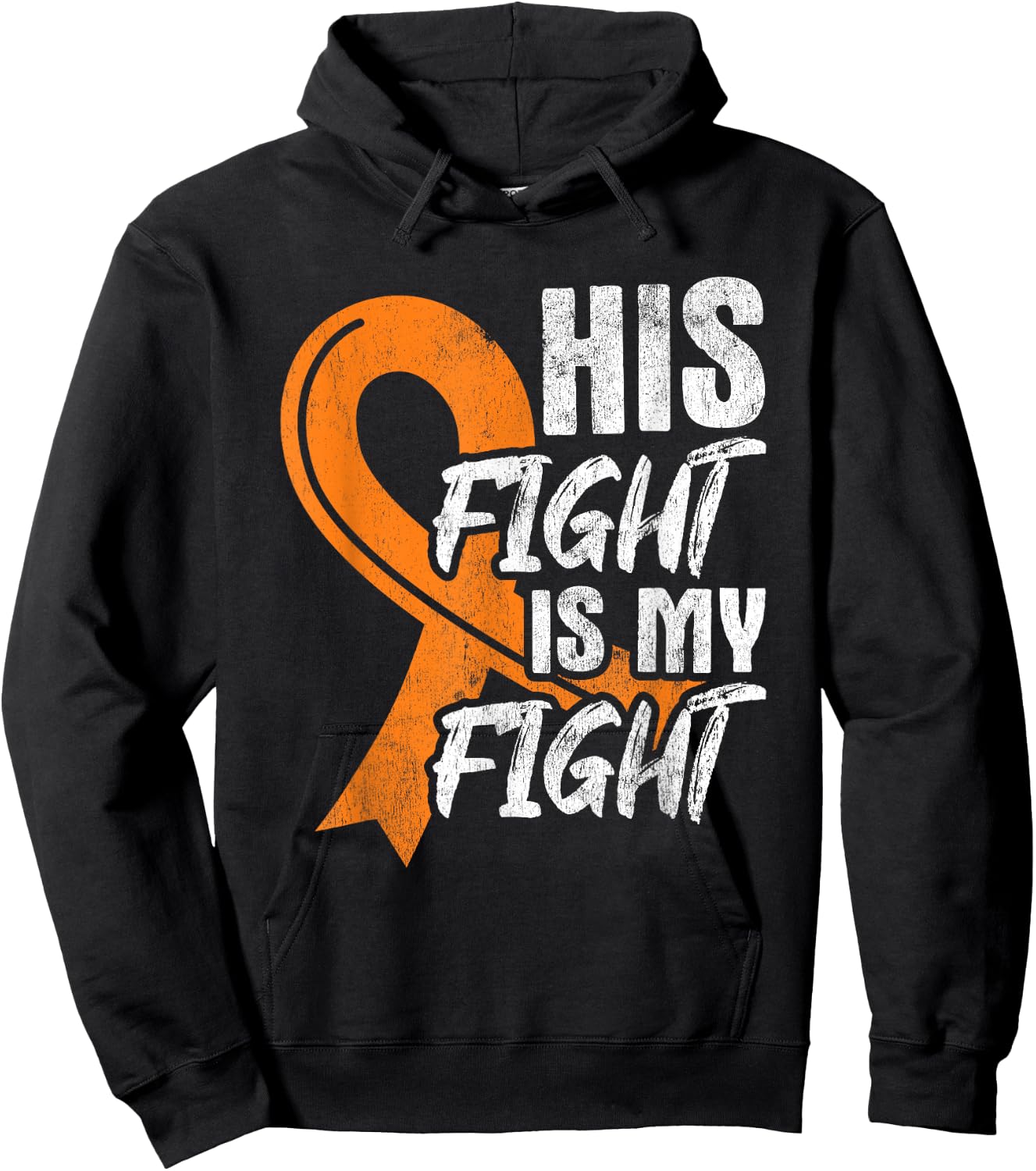 His Fight My Fight Leukemia Cancer Leukemia Awareness Ribbon Hoodie - Hoodie | Black