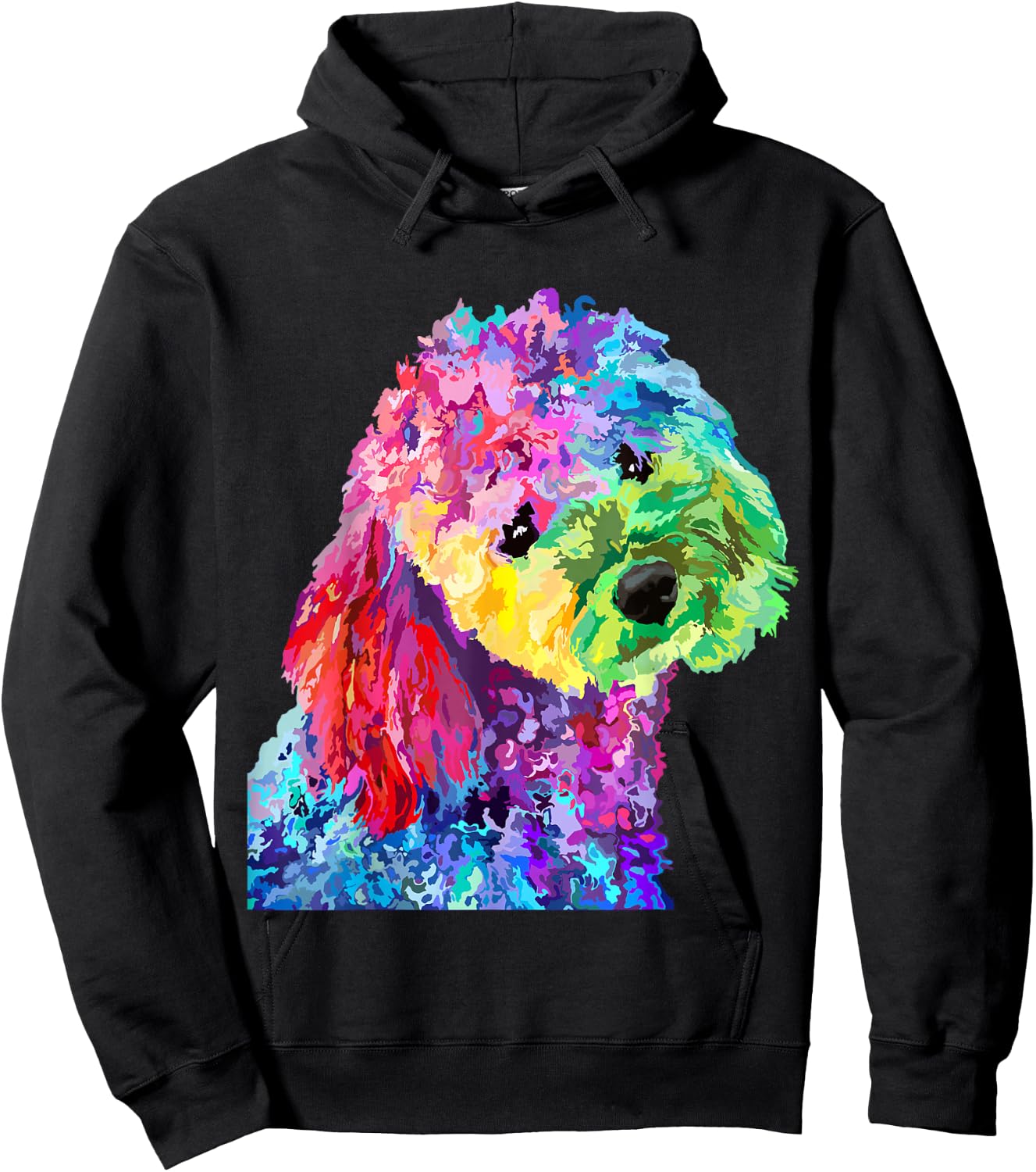 Dog Lover Gifts Colorful Cool Poodle Small Hoodie - Hoodie | Black