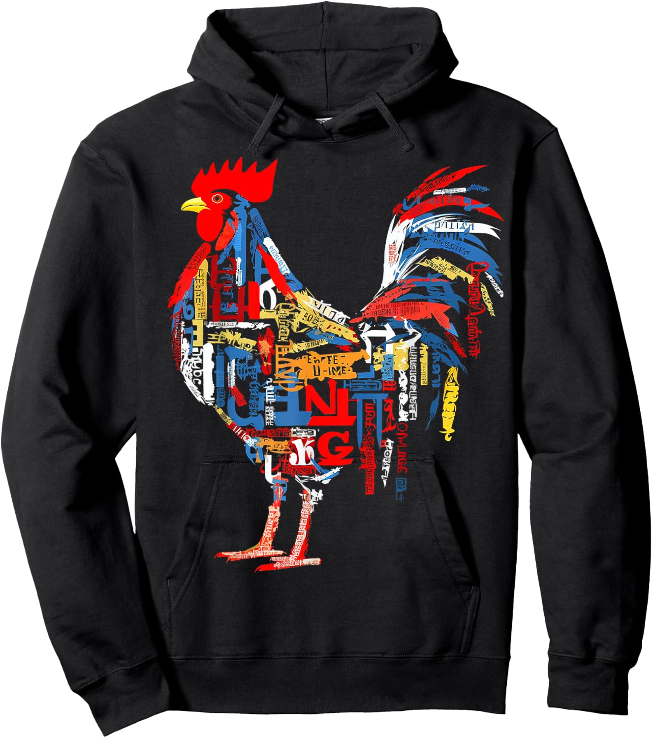 @n!mal Chicken Farm Text Colorful Art Abstract Graphic Chicken , Small Hoodie - Hoodie | Black