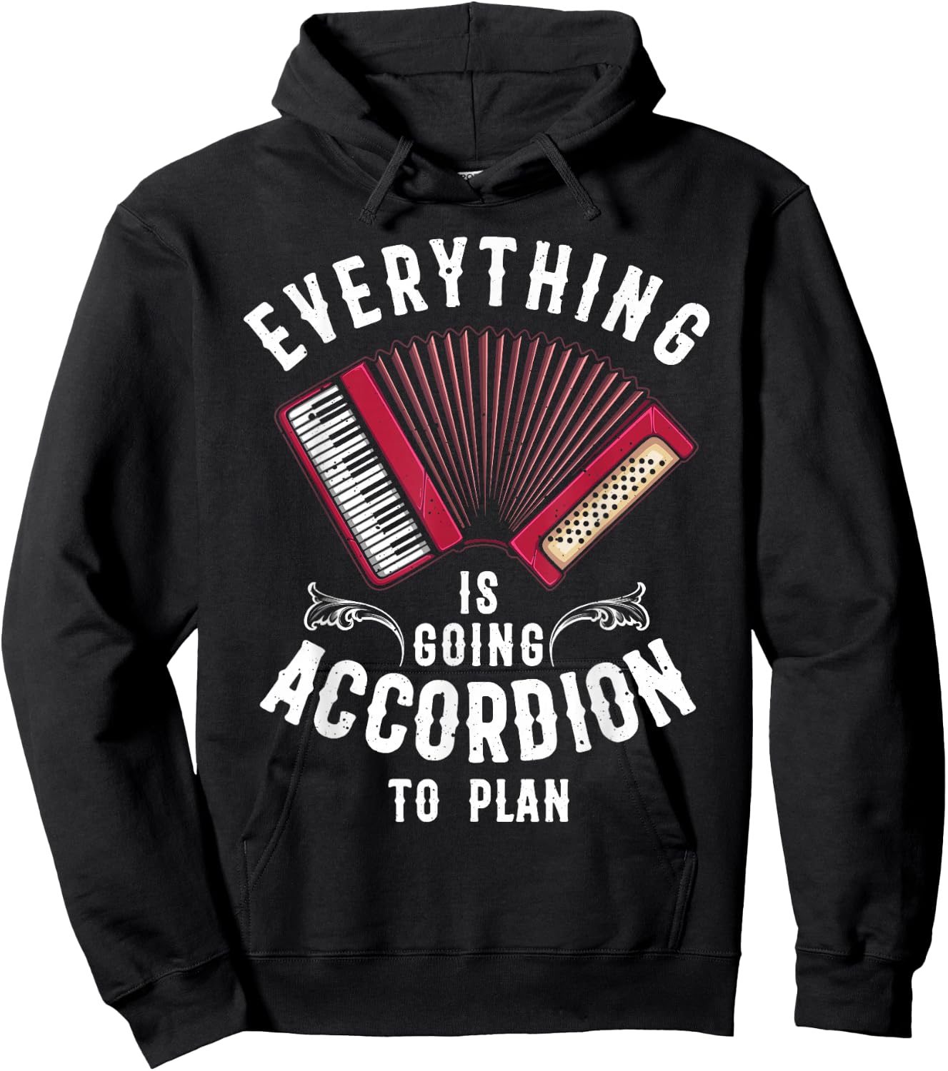 Funny Accordion Gift Men Women Cool Instrument Player Joke Hoodie - Hoodie | Black
