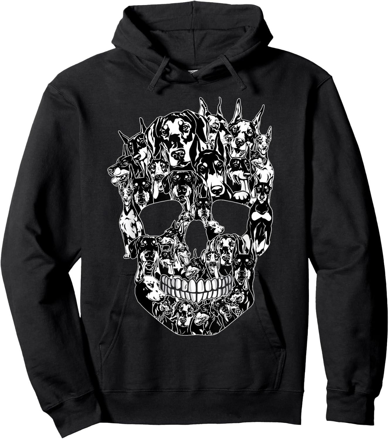 Funny Dog Lover Doberman Skull Halloween Costume Hoodie - Hoodie | Black